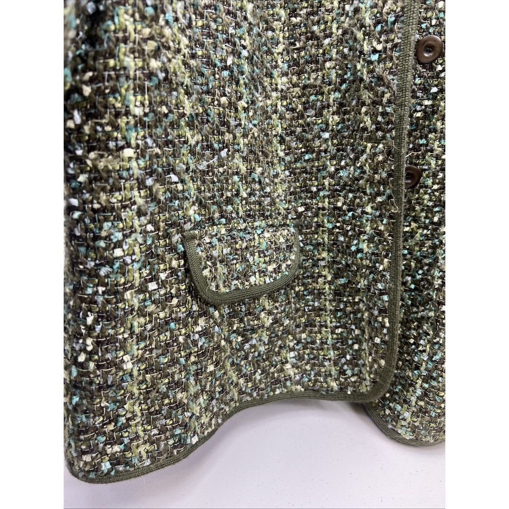 Appleseeds Womens 20W Green‎ Tweed Blazer - Picture 4 of 5